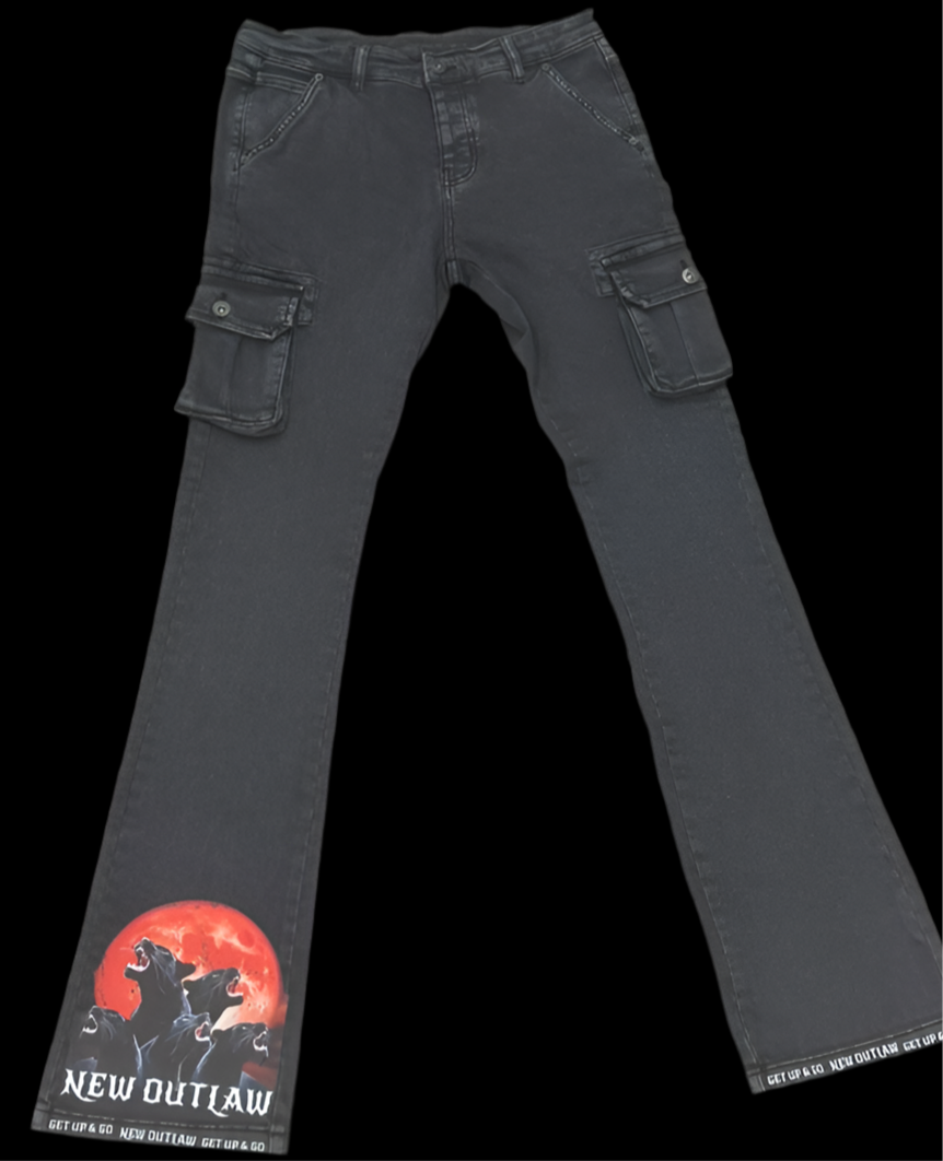 NEW OUTLAW DENIM CARGO JEANS