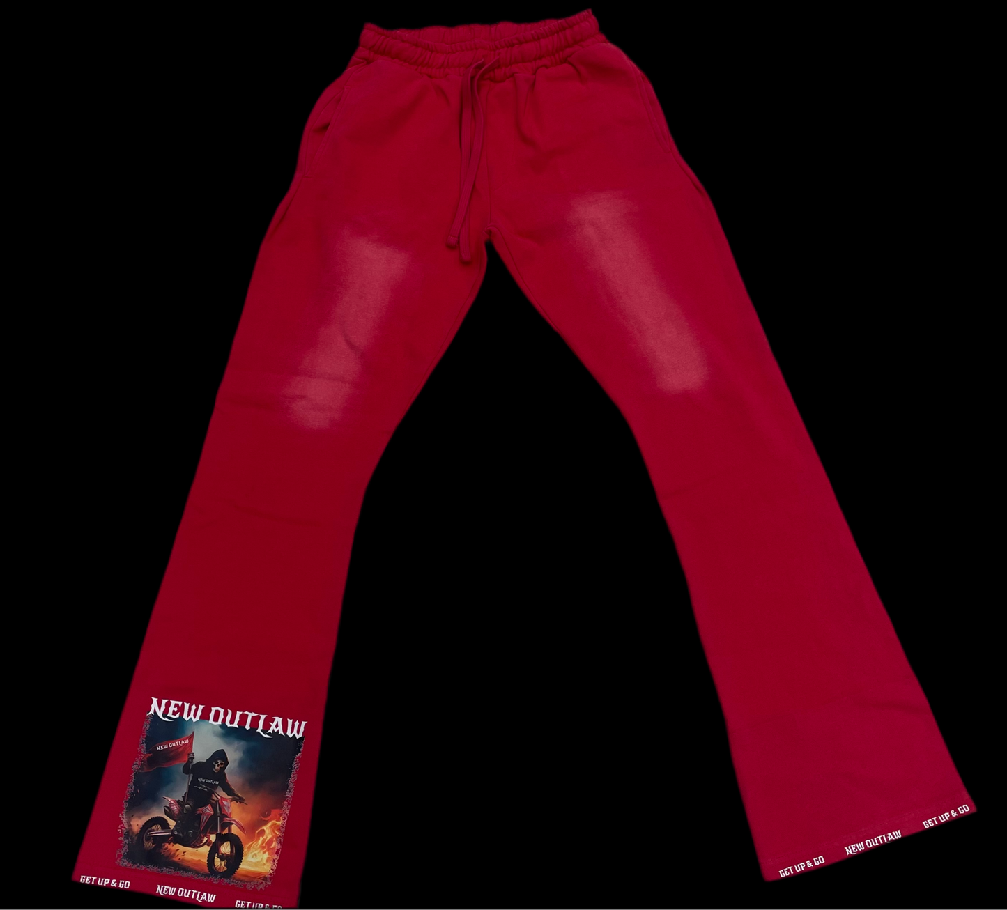 Red - Washed - New Outlaw Denim - Flare set - RED RYDER - Logo