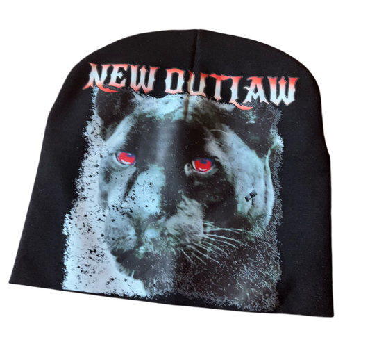 NEW OUTLAW DENIM - BLACK - BEANIE - RED EYE PANTHER