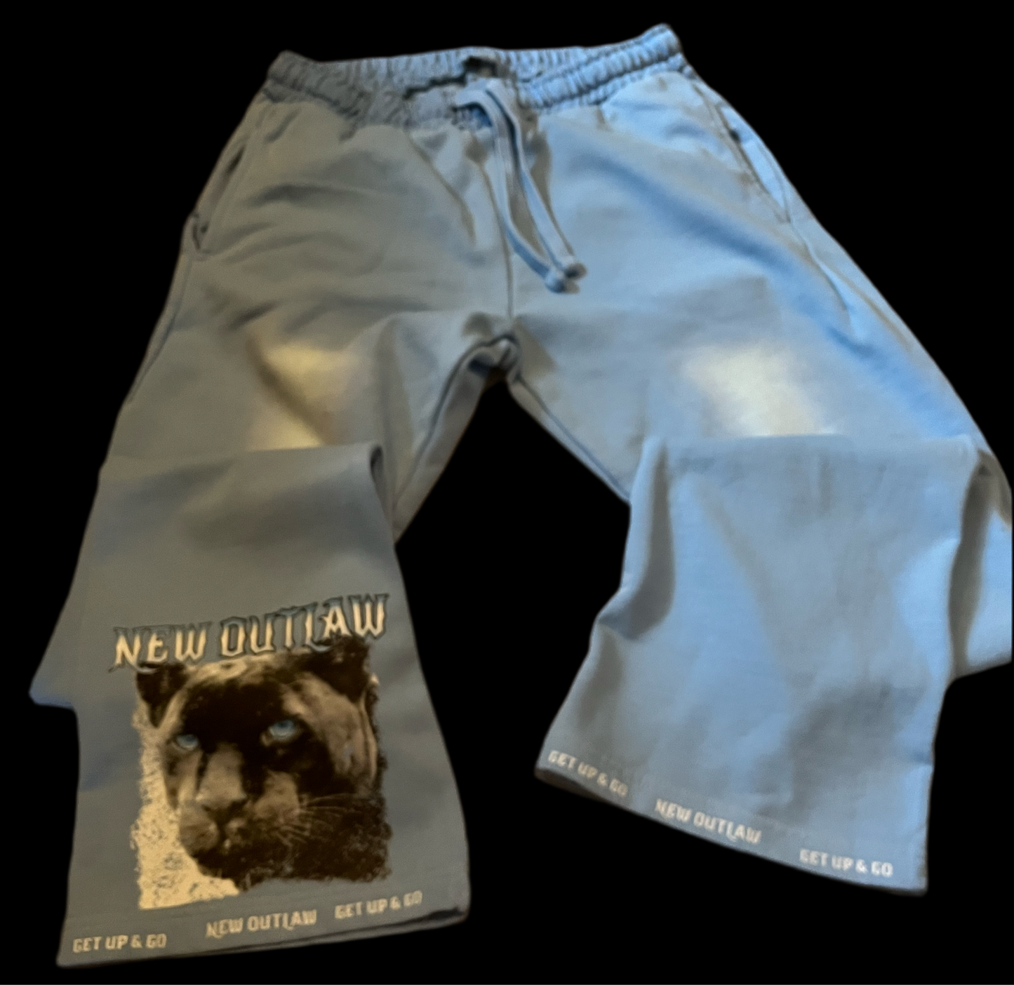 Sky blue - Washed - New Outlaw Denim - Flare set - Blue Eye Black Panther