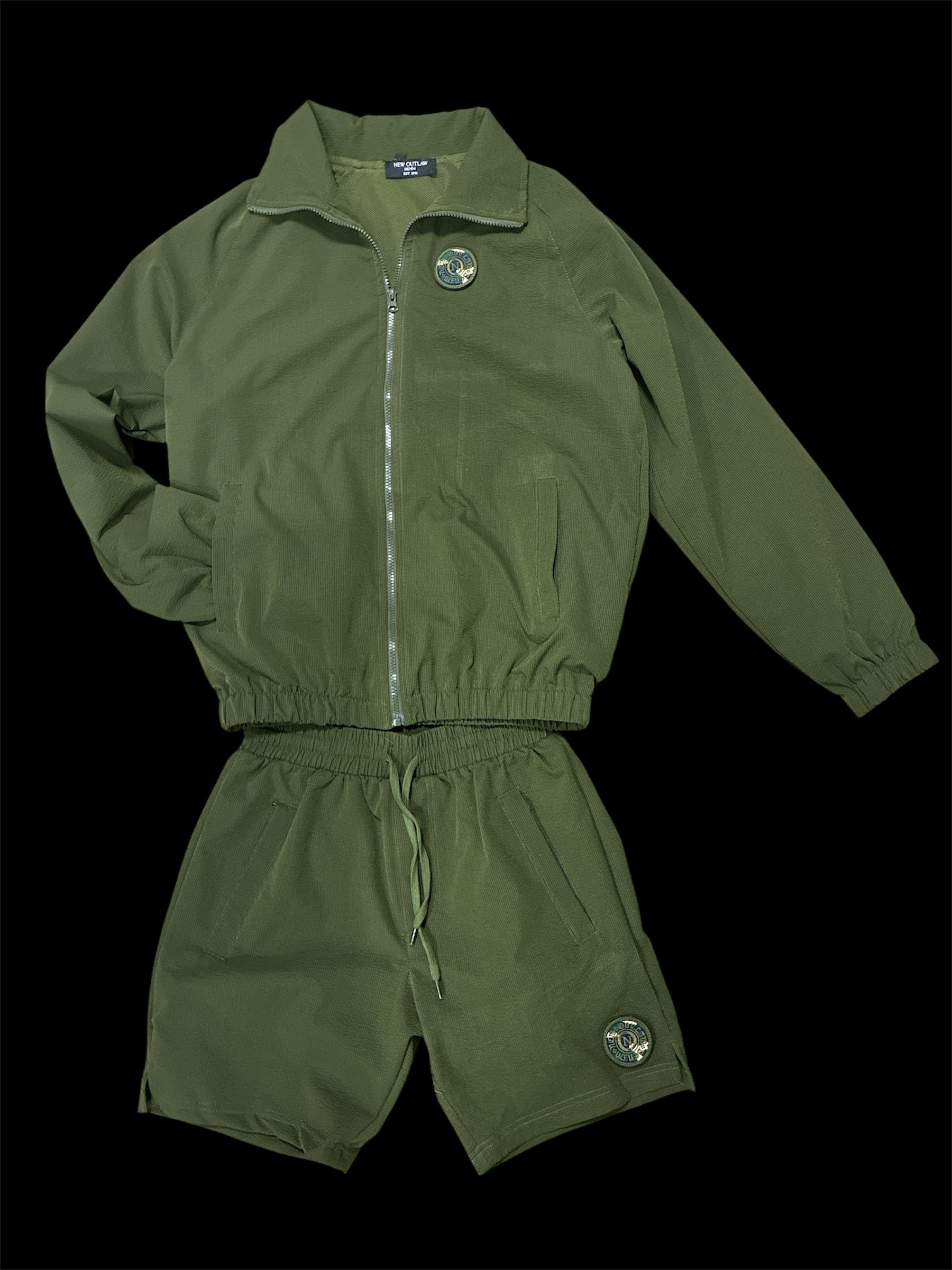 New Outlaw Denim Olive Woven Track Set