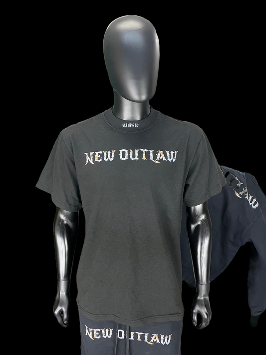 MAX HEAVYWEIGHT - NEW OUTLAW DENIM - BLACK - TEE - Gods Of War - Logo